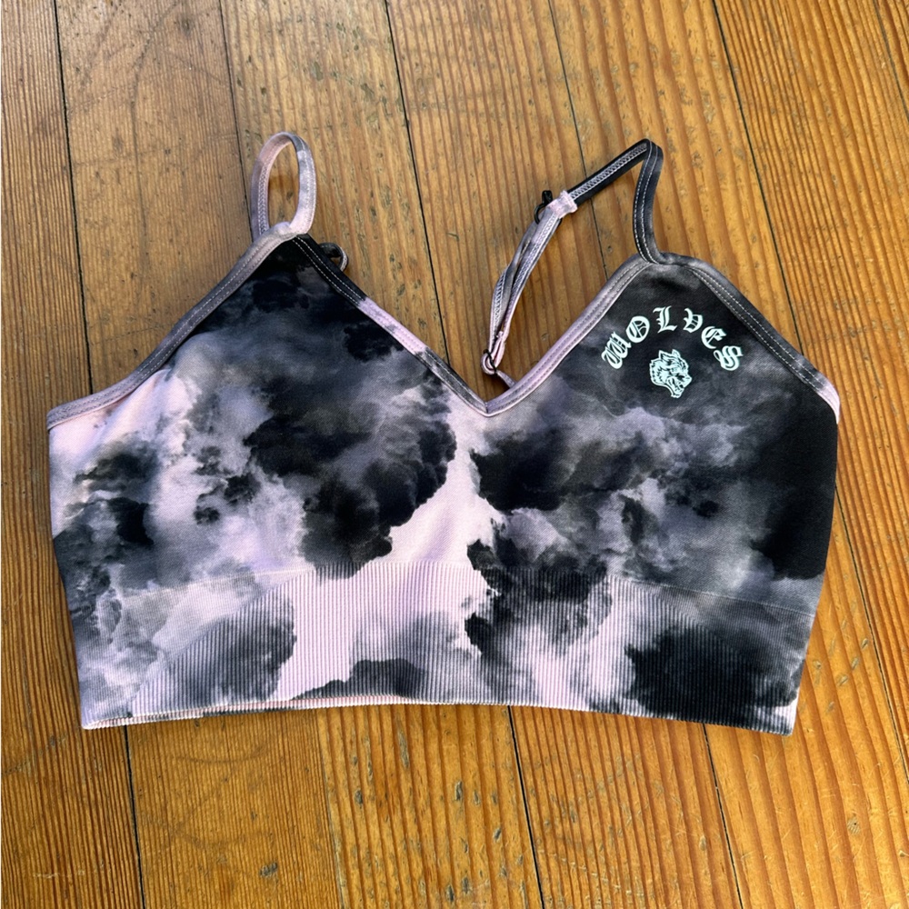 Darc Sport Black and Pink Tie-Dye Sports Bra